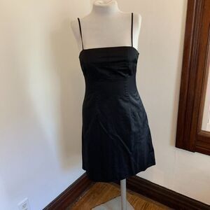 VTG 90 2000 y2k Spiegel Corset Lace Up Back Mini LBD Sun Silky Missy Slip Dress